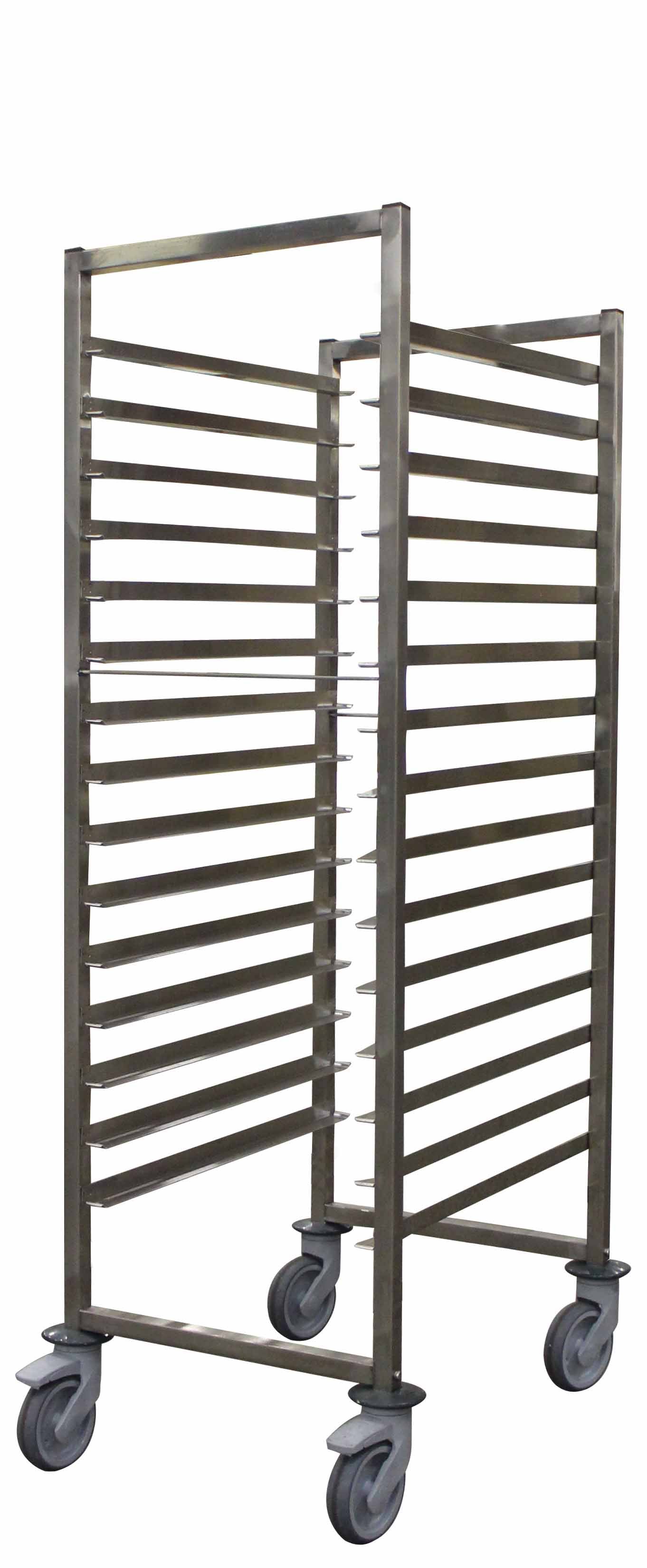 ECHELLE SOUDEE INOX A GLISSIERES 600X400 MM - ENTREE 400-15 NIV., CHAPE POLY AVEC FREINS