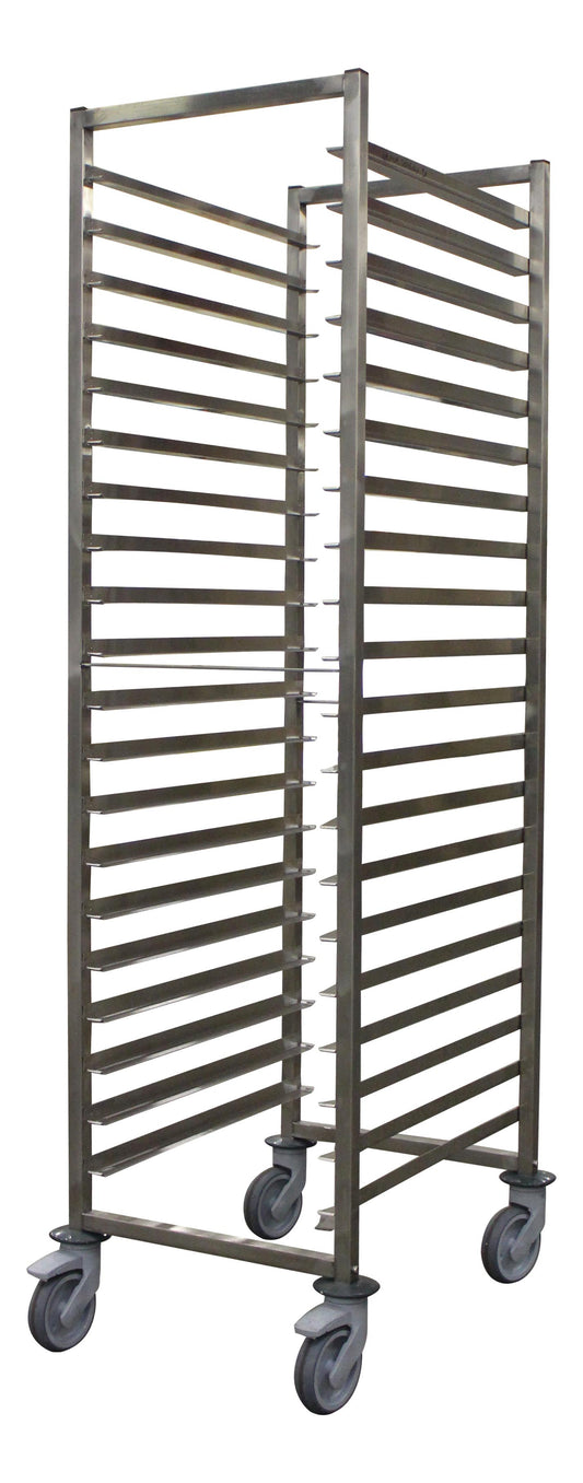 ECHELLE SOUDEE INOX A GLISSIERES GN1/1 - ENTREE 325-10 NIV., CHAPE INOX AVEC FREINS