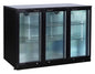 MEUBLE ARRIERE DE BAR SKIN PLATE 0/+8°C, - 3 PORTES BATTANTES VITREES, 6 CLAYETTES
