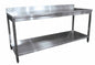 TABLE DEMONTABLE ADOSSEE  -  AVEC ETAGERE, PIEDS CARRES, VERINS INOX