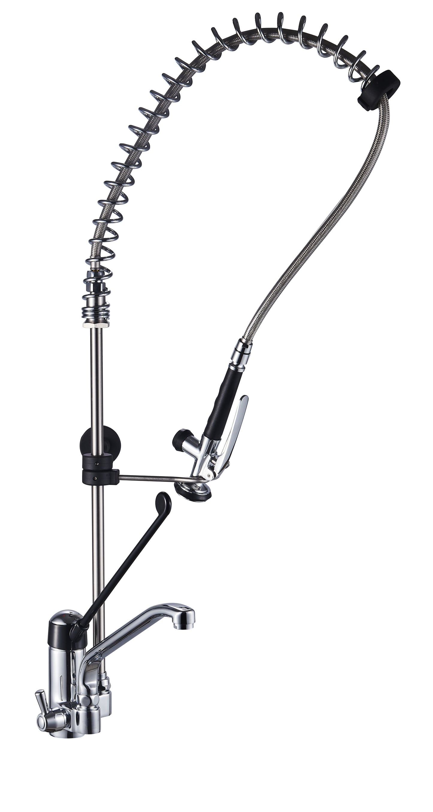 DOUCHETTE MITIGEUR MONOTROU POUR PLONGE, AVEC - CDC ORIENTABLE, LEVIER CLINIQUE, DOUCHETTE POIGNEE