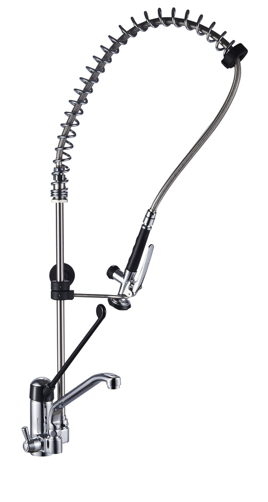 DOUCHETTE MITIGEUR MONOTROU POUR PLONGE, AVEC - CDC ORIENTABLE, LEVIER CLINIQUE, DOUCHETTE POIGNEE