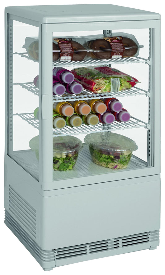 VITRINE REFRIGEREE BLANCHE 68 LITRES 0/+12°C - 3 GRILLES, AVEC ECLAIRAGE