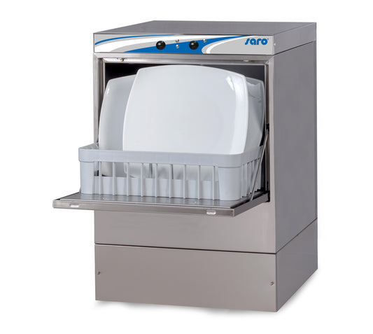 LAVE-VAISSELLE COMMANDES ELECTROMECANIQUES - PANIER 400X400, AVEC POMPE DE VIDANGE ET DETERGENT