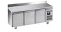 DESSERTE REFRIGEREE INOX DOSSERET 100X20MM -2/+8°C -  3 P. GN1/1, SUR ROULETTES Ø 100 M