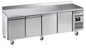 DESSERTE REFRIGEREE INOX DOSSERET 100X20MM -2/+8°C -  4 P. GN1/1,  SUR ROULETTES Ø 100 M