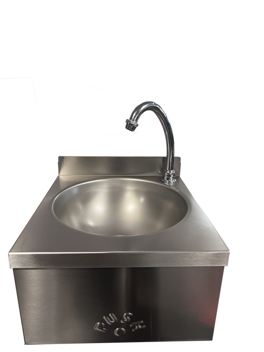 LAVE-MAINS CUVE RONDE D.255MM INOX 304,   - DOSSERET H50 MM, AVEC CDC, MITIGEUR EC/EF,