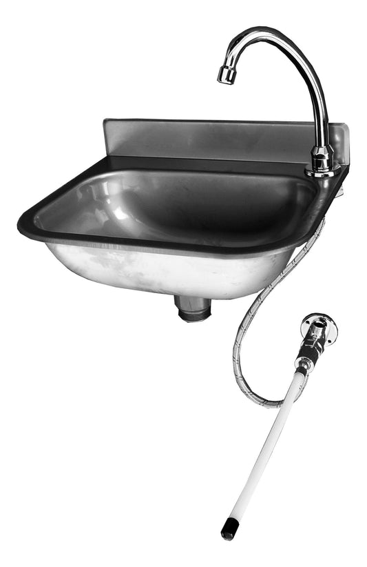 LAVE-MAINS ECO INOX AVEC DOSSERET H. 50 MM