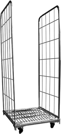 ROLLCONTAINER AVEC SOCLE METALLIQUE - 2 RIDELLES LATERALES
