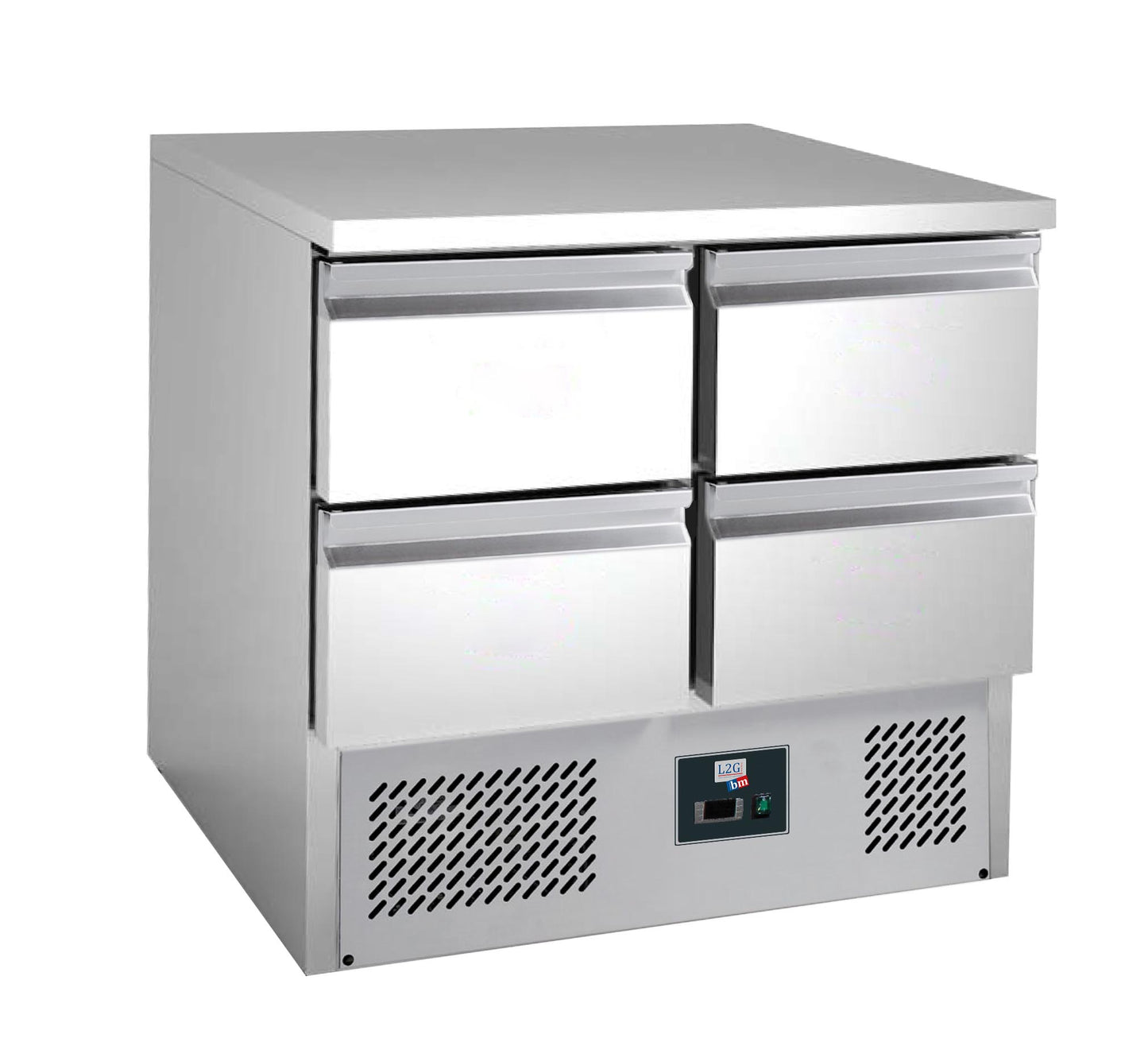 SALADETTE REFRIGEREE CENTRALE, 0/+10°C, GAZ R600A - DESSUS INOX FIXE, 4 TIROIRS GN1/1
