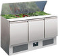 SALADETTE REFRIGEREE INOX COUVERCLE TELESCOPIQUE - +2/+8°C, GAZ R290, 3 P. GN1/1, CAPACITE 4GN1/1