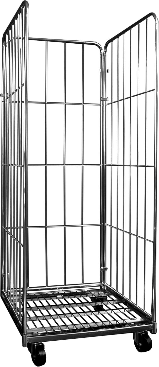 ROLLCONTAINER AVEC SOCLE METALLIQUE - 3 RIDELLES LATERALES