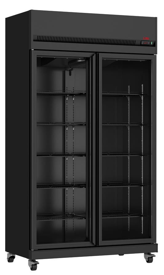 VITRINE REFRIGEREE, 1/10°C A 32°C 65% HR, GROUPE  - LOGE SUR LE DESSUS, 2 PORTES VITREES, CARROSSERIE