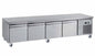 SOUBASSEMENT REFRIGERE, -2/+8°C,  - 4 PORTES GN1/1, SUR ROULETTES Ø 100 MM