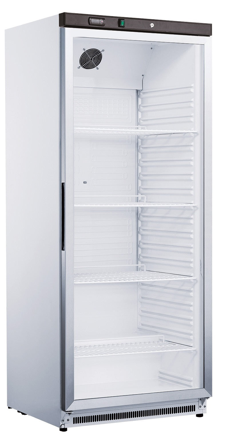 Armoire réfrigérée positive 1 porte vitrée 570 L - Laquée blanche