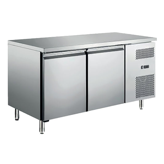 TABLE RÉFRIGÉRÉE POSITIVE GN 1/1 - SANS DOSSERET - 2 PORTES - CLASSE A