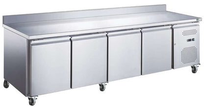 TABLE RÉFRIGÉRÉE POSITIVE GN 1/1 - AVEC DOSSERET - 4 PORTES