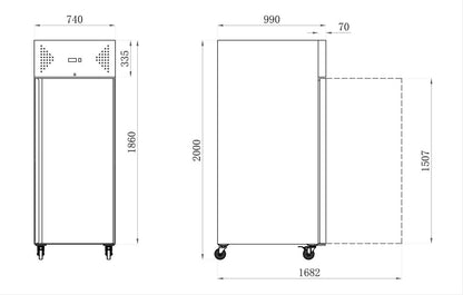 ARMOIRE RÉFRIGÉRÉE INOX PÂTISSIÈRE - POSITIVE - 600 X 800