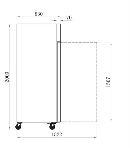 ARMOIRE RÉFRIGÉRÉE INOX GN 2/1 - 700 L - NÉGATIVE - 1 PORTE