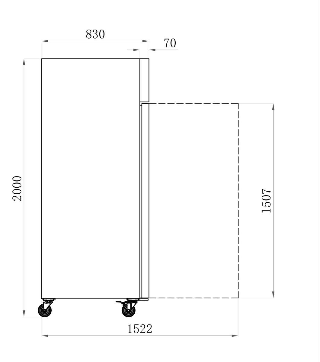 ARMOIRE RÉFRIGÉRÉE INOX GN 2/1 - 700 L - NÉGATIVE - 1 PORTE