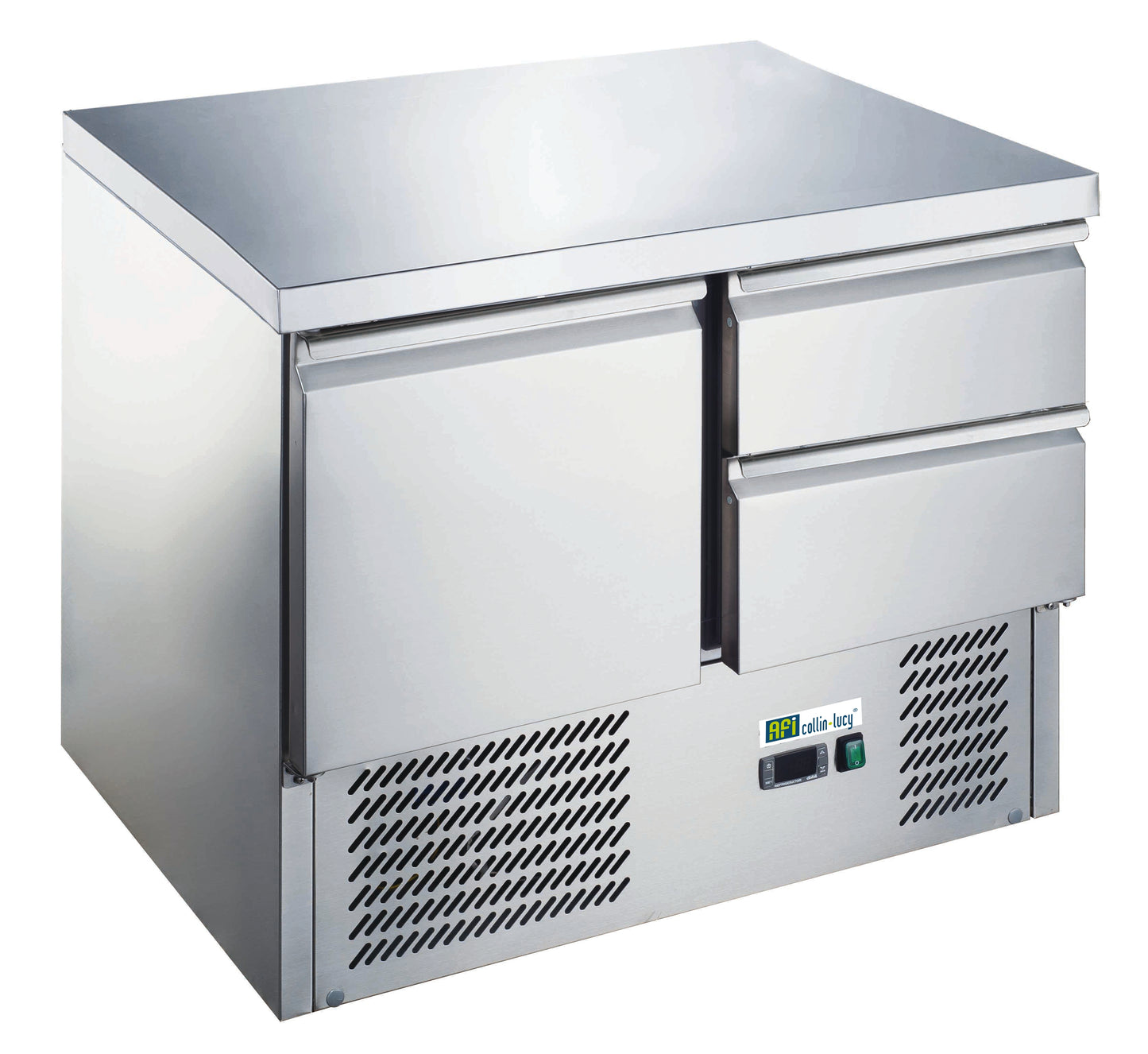 TABLE RÉFRIGÉRÉE POSITIVE - 1 PORTE + 2 TIROIRS GN 1/1 - PROF 700 MM