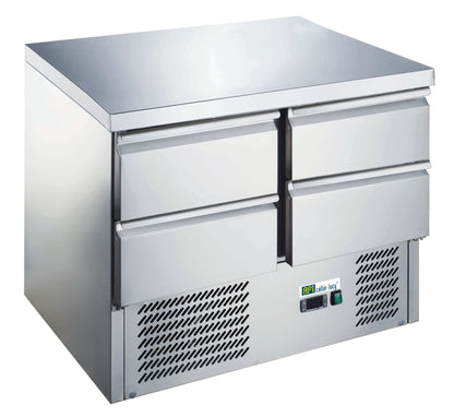 TABLE RÉFRIGÉRÉE POSITIVE - 4 TIROIRS GN 1/1 - PROF 700 MM