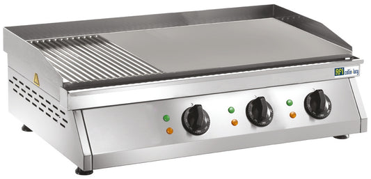 PLAQUE À SNACKER ÉLECTRIQUE - 1/3 RAINURÉE + 2/3 LISSE - 3 ZONES