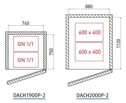 Armoire réfrigérée à chariot positive 0/+10°C - 2000 L - 1 porte pleine - 600 x 800 - DACH2000P-3 - Dalmec
