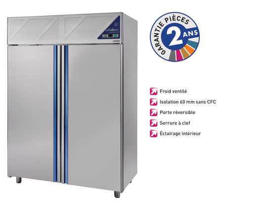 Armoire réfrigérée négative -18/-22°C - 2 portes pleines - 1400 L - Sans groupe logé - DA1400NSG-3 - Dalmec