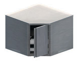 Armoire suspendue en coin - 1 porte battante - Hauteur 600 mm - AMC400T -  Nosem