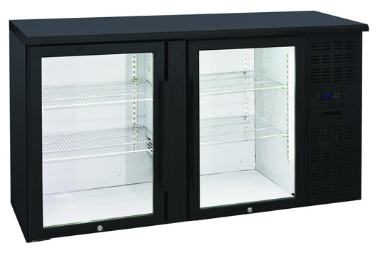 Arrière-bars Skinplate - 2 portes vitrées - 315 litres - 4 étagères - Groupe logé - AB200V - Nosem