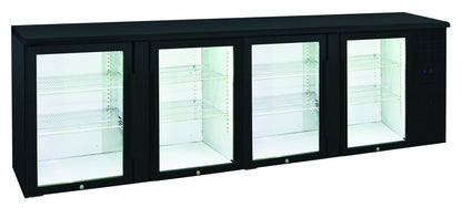 Arrière-bars Skinplate - 4 portes pleines - 618 litres - 8 étagères - Groupe logé - AB400V - Nosem