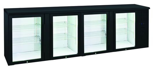 Arrière-bars Skinplate - 4 portes pleines - 618 litres - 8 étagères - Groupe logé - AB400V - Nosem