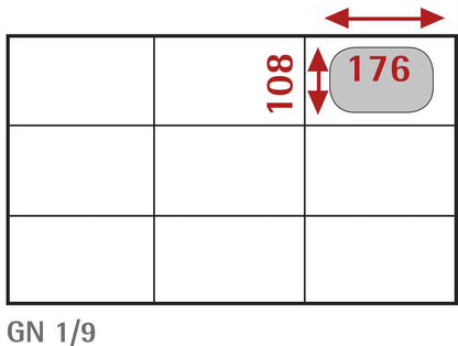 BAC INOX GN 1/9 - PROF. 108 MM