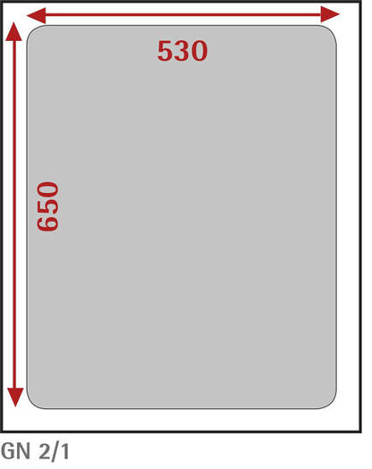 BAC INOX GN 2/1 - PROF. 530 MM