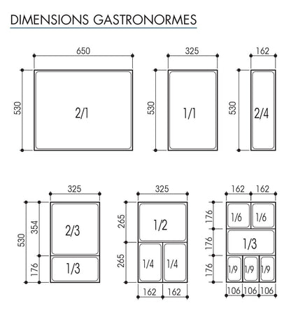 Bac inox pour saladettes - Profondeur 150 mm - GN 2/3 - BLC0587