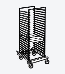 Chariot porte-plats inox avec roulettes  pour 16 plats 600 x 800 - DACH16-2