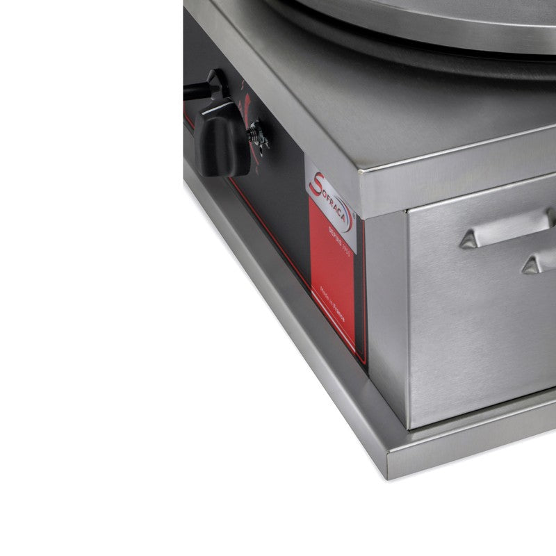 Crêpière gaz carrée professionnelle à usage intensif - Version simple - Diamètre 40 cm - CR1CG40