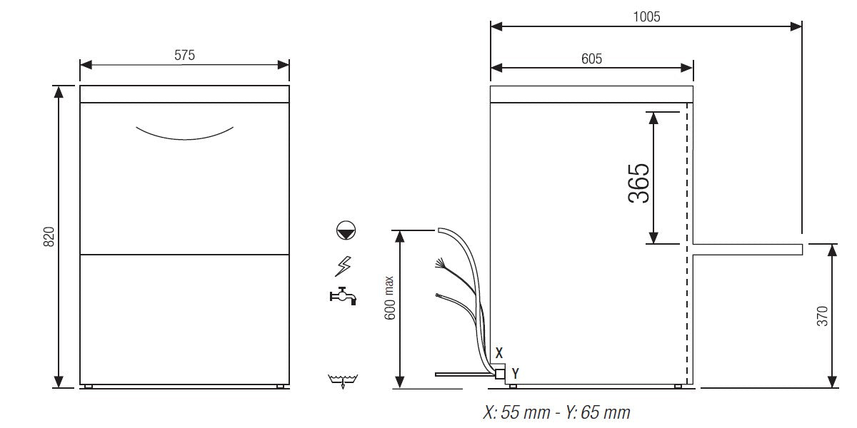 Elettrobar - FAST - Lave-vaisselle avec affichage digital - Panier 500 x 500 mm - FAST161DG