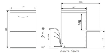 Elettrobar - FAST - Lave-vaisselle avec affichage digital - Panier 500 x 500 mm - FAST161DG