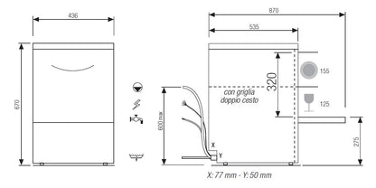 Elettrobar - FAST V1 - Lave-verres - Panier 390 x 390 mm - FAST139V1