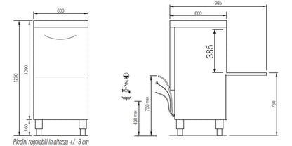 Elettrobar - Lave-vaisselle - Panier 500 x 500 mm - RIVER272V1