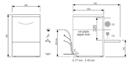 Elettrobar - NIAGARA - Lave-verres - Panier 400 x 400 mm - NIAG241V1