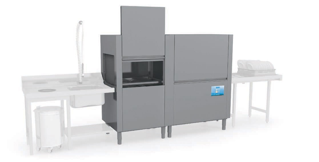 Elettrobar - Tunnel avec sortie à gauche - Panier 500 x 500 mm - Série NIAGARA 411 - NIAG4112G