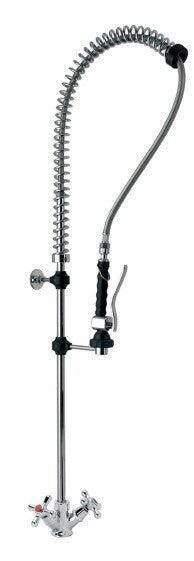 Ensemble douchette avec mélangeur monotrou à croisillons - DP607STE