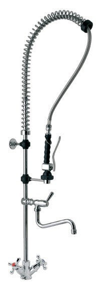 Ensemble douchette avec mélangeur monotrou à croisillons et col de cygne - DP607