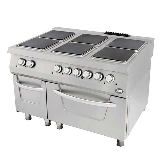 Fourneau 6 feux électrique sur four électrique - Série 900
