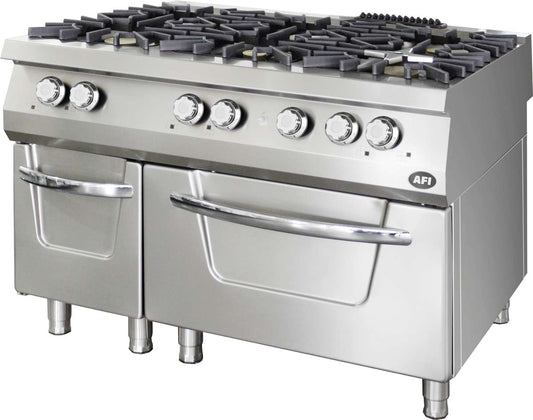 FOURNEAU GAZ SUR FOUR GAZ - GAMME 900 - 6 FEUX