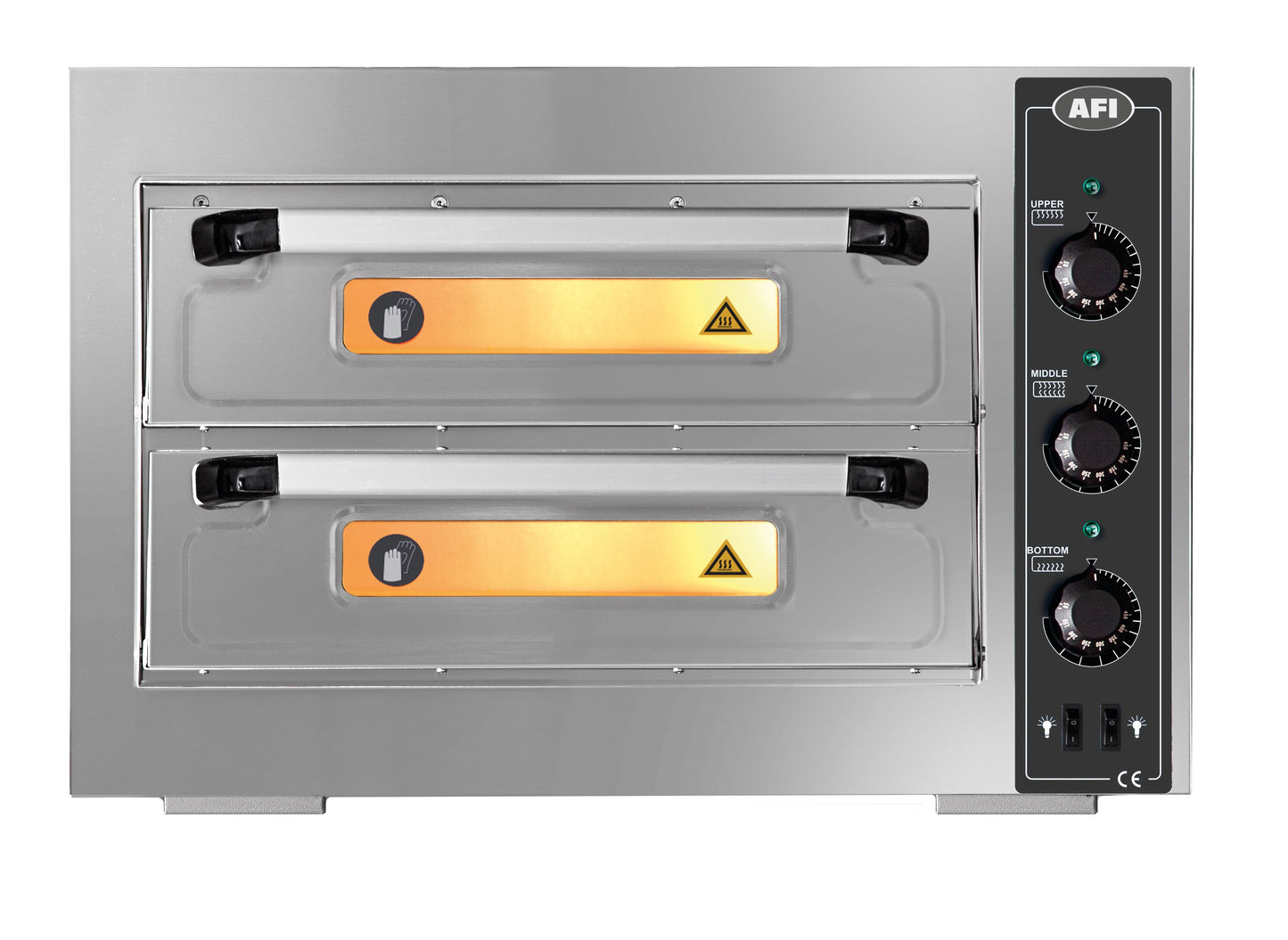 FOUR À PIZZA ÉLECTRIQUE - 2 CHAMBRES - 2 X 4 PIZZAS DIAMÈTRE 250 MM