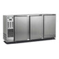 ARRIÈRE-BAR INOX GROUPE LOGÉ - 3 PORTES PLEINES